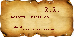 Kálóczy Krisztián névjegykártya