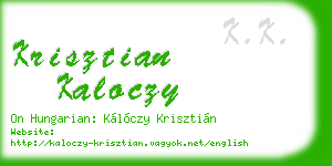 krisztian kaloczy business card